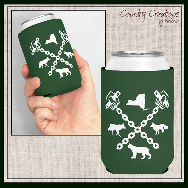 New York Trapper 12 oz. Can Coozie – Collapsible Neoprene Cooler Sleeve – Hunter Lover Gift (P6031)