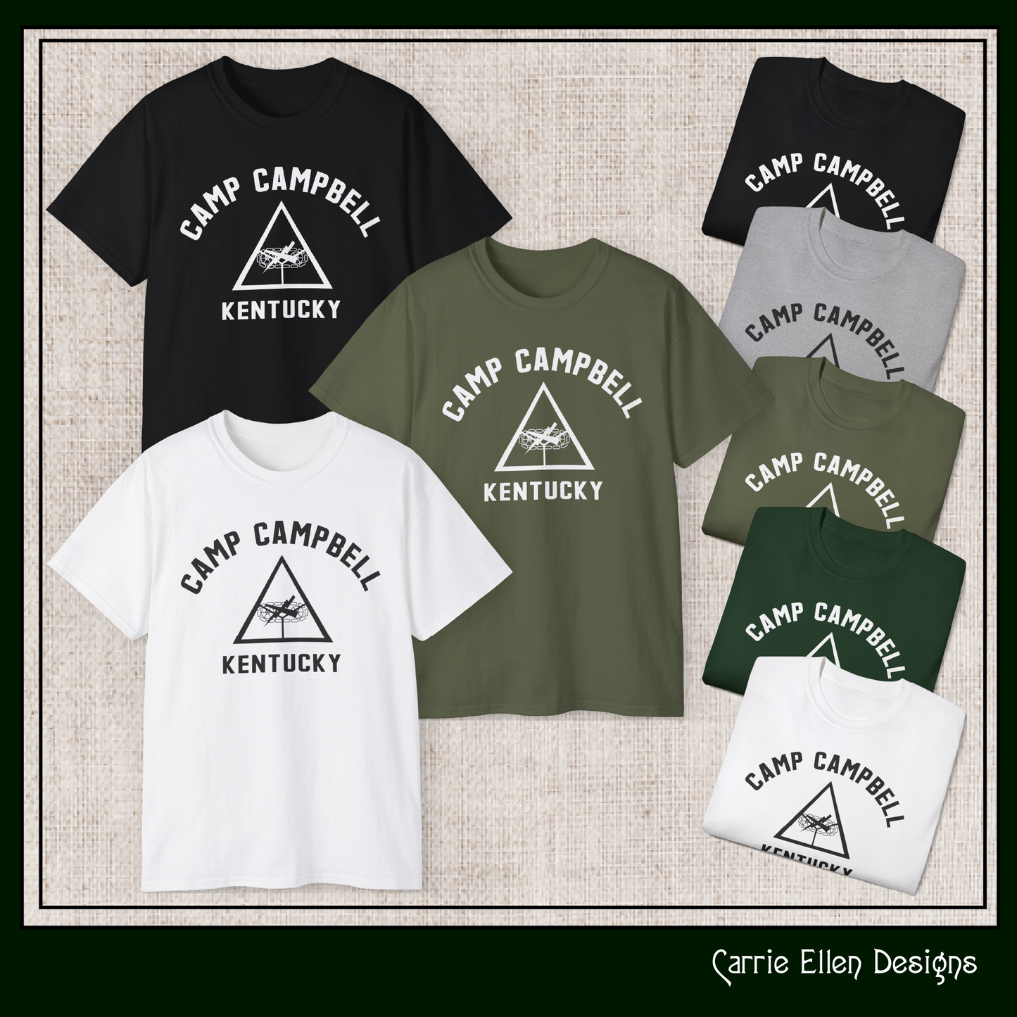 Camp Campbell Kentucky Short Sleeve Tee – Vintage WWII U.S. Army Reproduction T-Shirt, Military Pride Tee, Veteran Gift (P-6057)