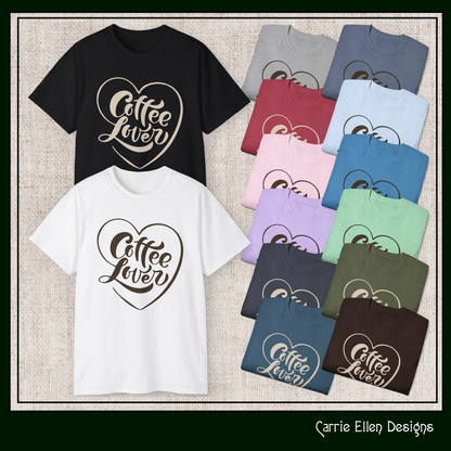 Coffee Lover Short Sleeve T-Shirt – Cute Printed Coffee Gift for Coffeeholics, Casual Everyday Wear (P-6060)
