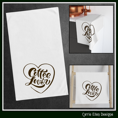 Coffee Lover Kitchen Towel – Printed Tea Towel, Home Décor Gift for Coffeeholics, Baristas, and Caffeine Addicts (P-6062)