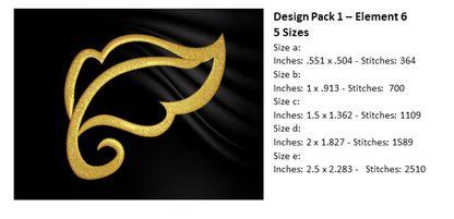 Design Elements Machine Embroidery Bundle | Swoosh and Swirl Decorative Designs | 9 Individual Embroidery Elements | Multiple Sizes Each (0871)