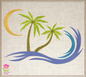 Tropical Island Machine Embroidery Design – Palm Tree & Sunset Patterns, 8 Sizes (0539)