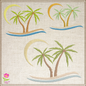 Tropical Island Machine Embroidery Design – Palm Tree & Sunset Patterns, 8 Sizes (0541)