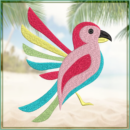 Parrot Machine Embroidery Design, Bird Embroidery Design, Tropical Jungle Bird Embroidery Design, Machine Embroidery Design, 8 Sizes (0113)