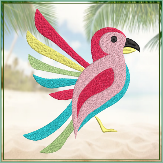 Parrot Machine Embroidery Design, Bird Embroidery Design, Tropical Jungle Bird Embroidery Design, Machine Embroidery Design, 8 Sizes (0113)