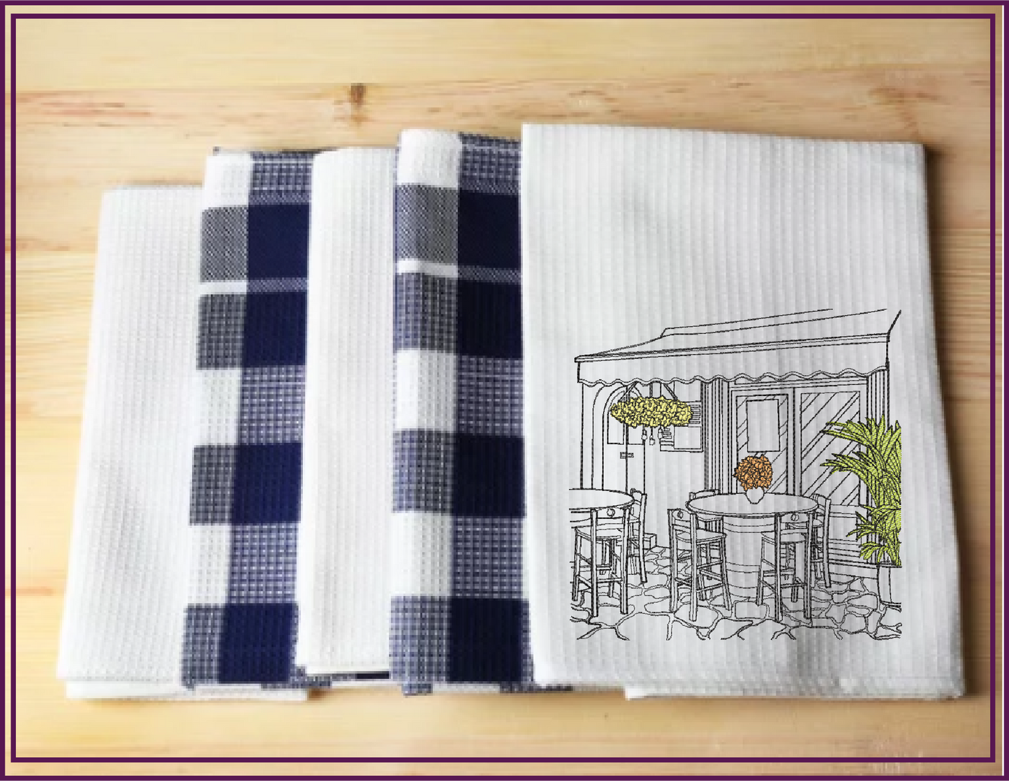 Patio Café Scene Machine Embroidery Design | Street Café Bistro Sketch | Restaurant City Landscape Design | 6 Sizes (0700)