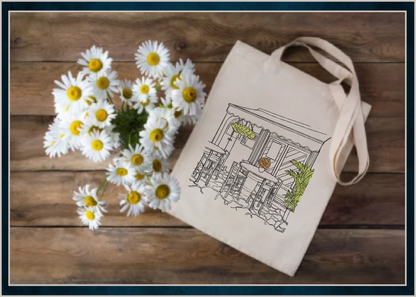 Patio Café Scene Machine Embroidery Design | Street Café Bistro Sketch | Restaurant City Landscape Design | 6 Sizes (0700)