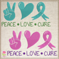 Peace Love Cure Machine Embroidery Design | Cancer Awareness Embroidery | Breast & Ovarian Cancer Support | 6 Sizes (0734)