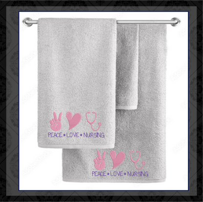 Peace Love Nursing Machine Embroidery Design | Nurse Support Embroidery | Nursing Sayings & Quotes | 6 Sizes (0751)