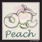 Fresh Peaches Machine Embroidery Outline Design | Summer Orchard Fruit Line Art | Fruit and Vegetables Embroidery Pattern | 8 Sizes (0956)