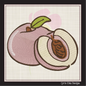 Fresh Peaches Machine Embroidery Design | Summer Fruit Embroidery | Orchard Fruits Design | 8 Sizes (0965)
