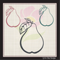 Fresh Pears Machine Embroidery Design | Orchard Fruits Outline | Summer Fruit Embroidery | 8 Sizes (0968)