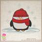 Penguin Machine Embroidery Design, Penguin in the Cold Snow and Icy Pond Design, Seasonal Embroidery Design, 6 sizes (0373)