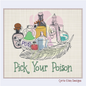 Pick Your Poison Machine Embroidery Design | Halloween Magic Potion Witches Brew | Spooky Embroidery Design | 8 Sizes (0897)