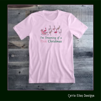 Dreaming of a Pink Christmas Machine Embroidery Design | Flamingo Holiday Saying | Tropical Christmas Embroidery | 6 Sizes (0862)