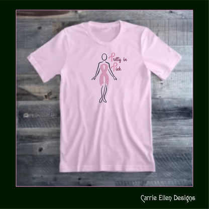 Pretty in Pink Breast Cancer Embroidery Design – Cancer Awareness Support, 8 Sizes (1083)
