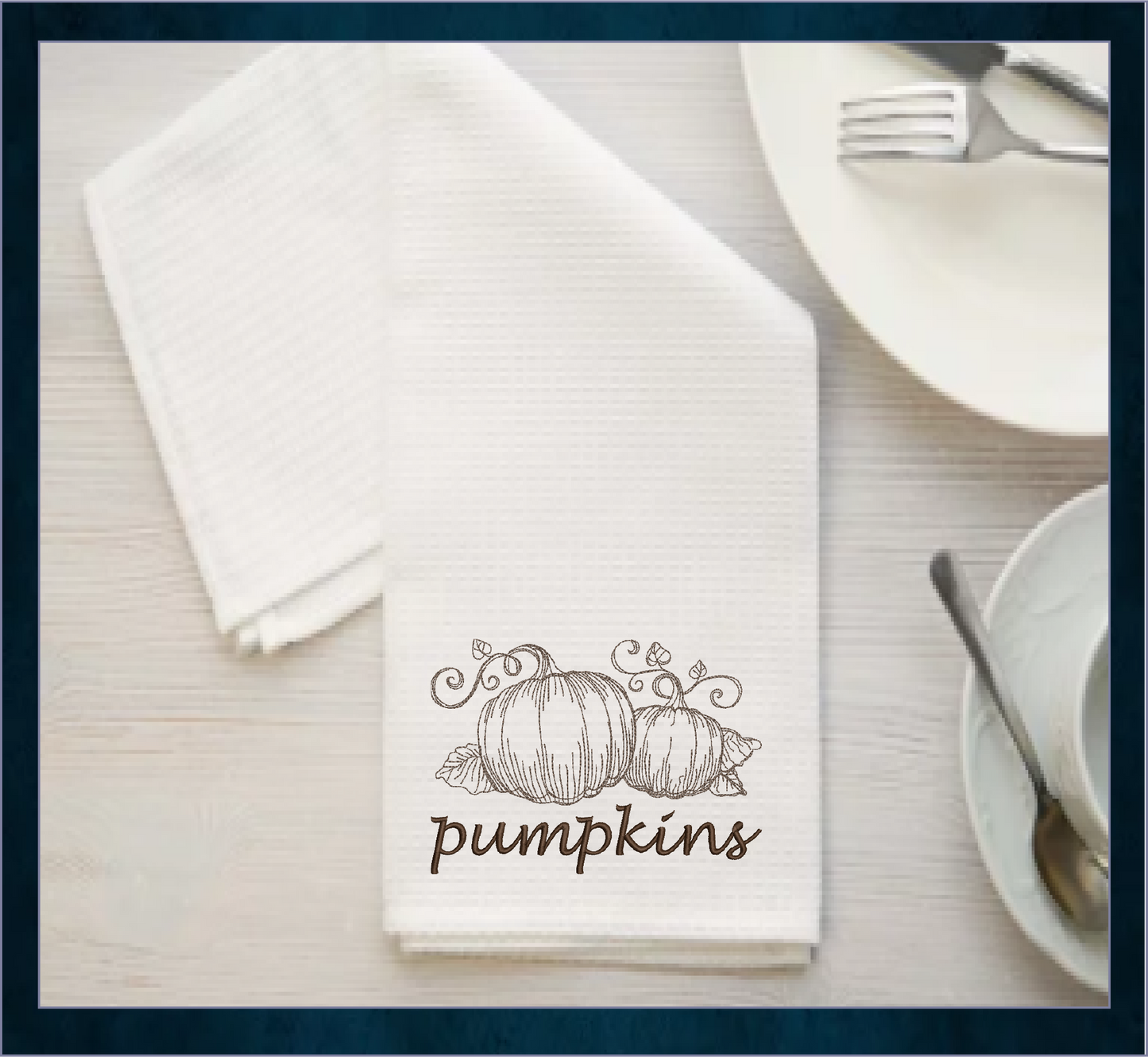 Pumpkin Machine Embroidery Sketch Design | Autumn Fall Garden Fruit Outline | Seasonal Digital Embroidery Drawing | 8 Sizes (0994)