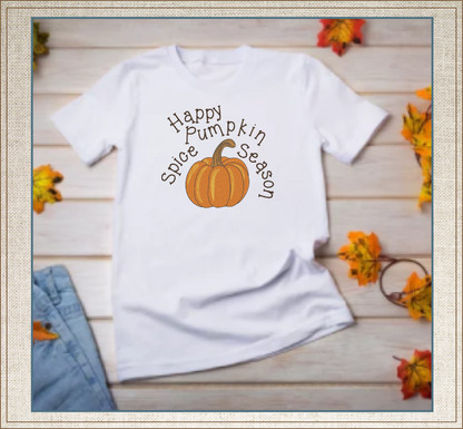 Happy Pumpkin Spice Season Machine Embroidery Design | Fall Latte Coffee Design | Seasonal Favorite Embroidery Drawing | 8 Sizes (0995)