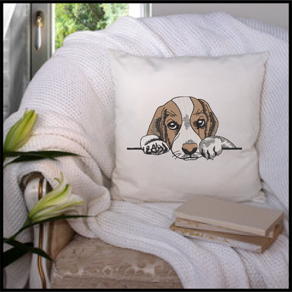 Puppy Machine Embroidery Design | Adorable Pet Dog Embroidery Pattern | Beagle Puppy Stitch File | 6 Sizes (0518)