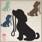 Puppy with Leash Silhouette Machine Embroidery Design | Pet Dog Animal Embroidery Design | 4 Sizes (0581)