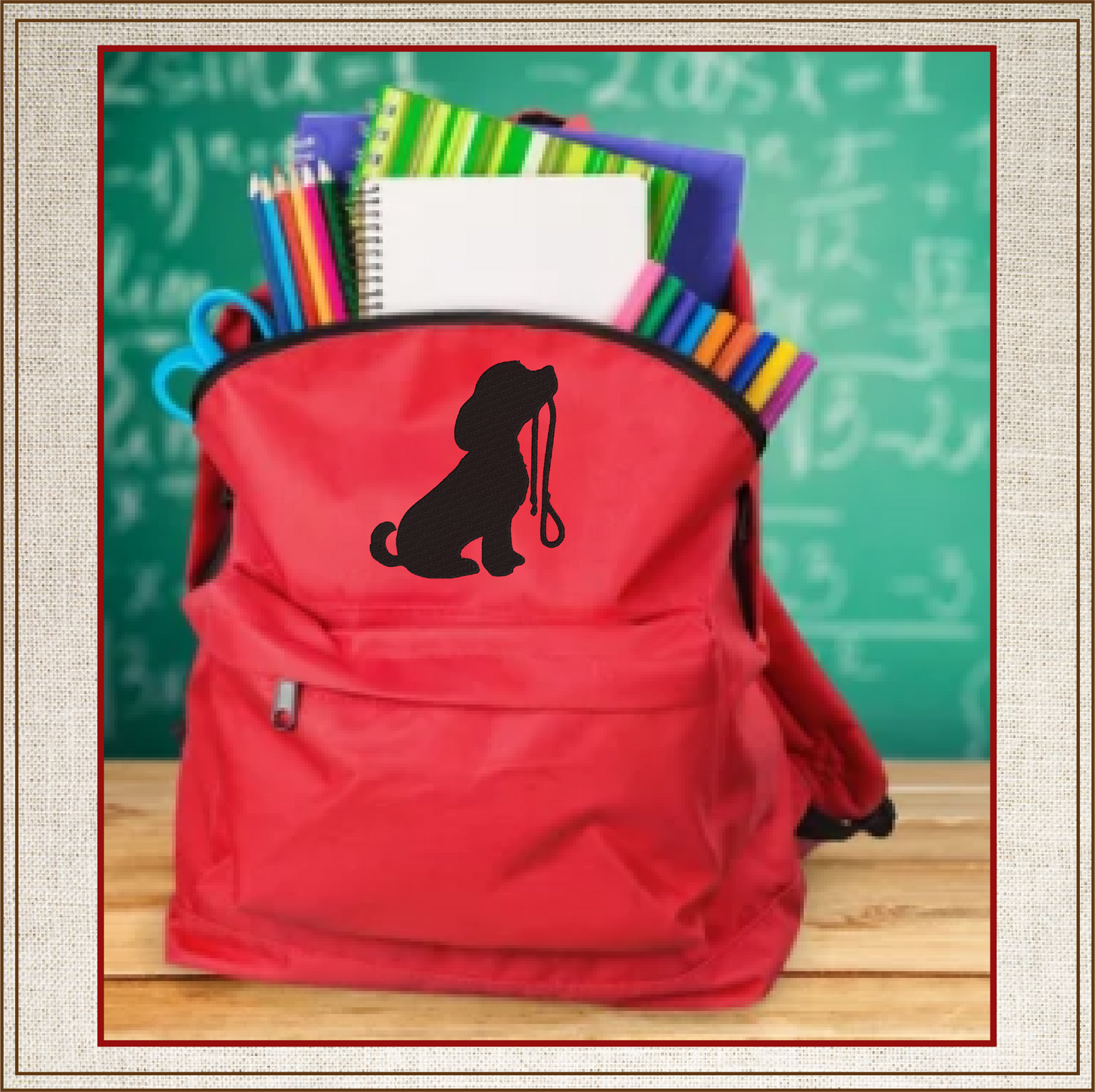 Puppy with Leash Silhouette Machine Embroidery Design | Pet Dog Animal Embroidery Design | 4 Sizes (0581)