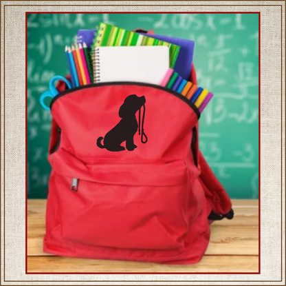 Puppy with Leash Silhouette Machine Embroidery Design | Pet Dog Animal Embroidery Design | 4 Sizes (0581)