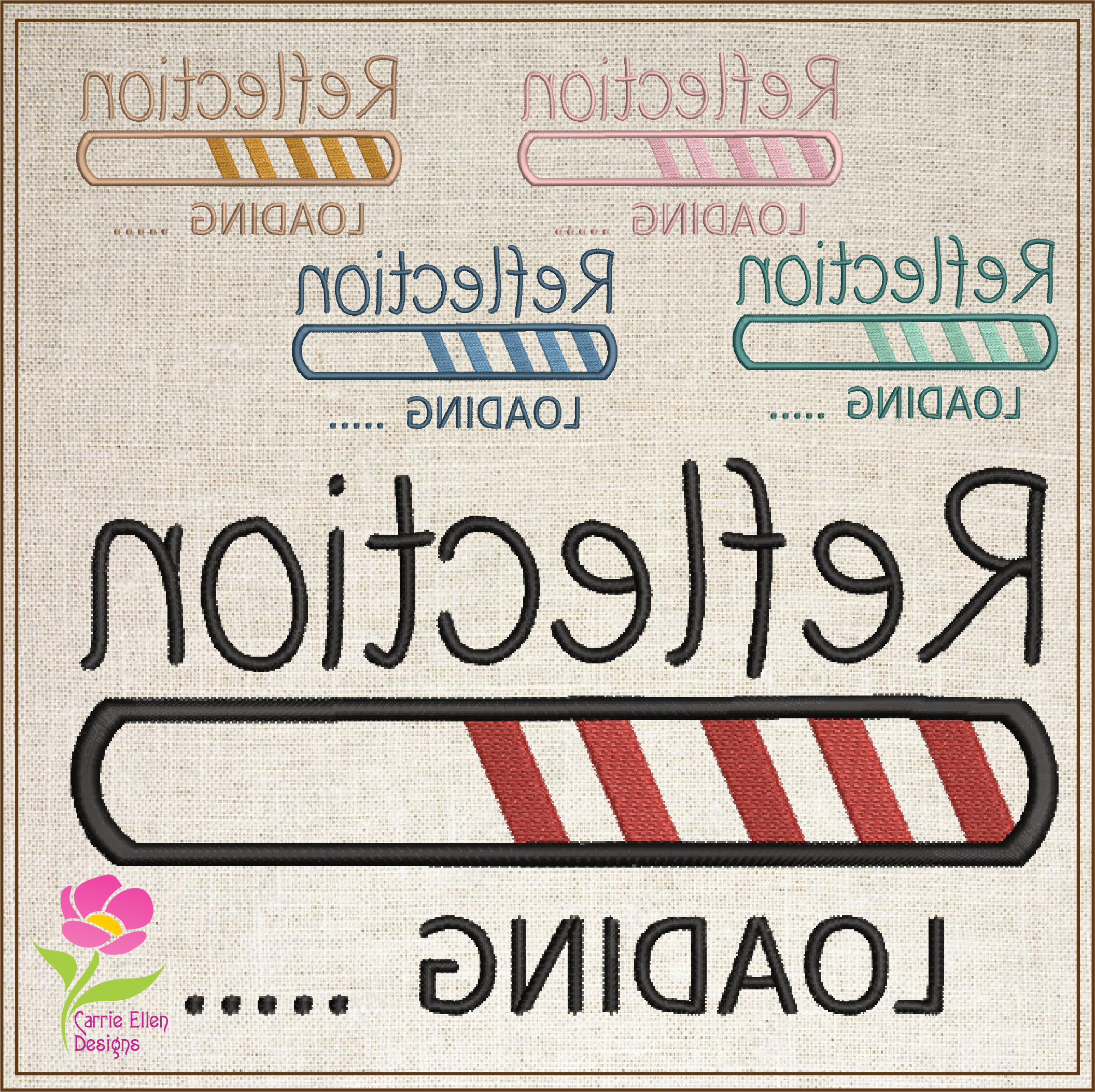 Reflection Loading Reflection Loading Machine Embroidery Design | Funny Tech-Inspired Say ...