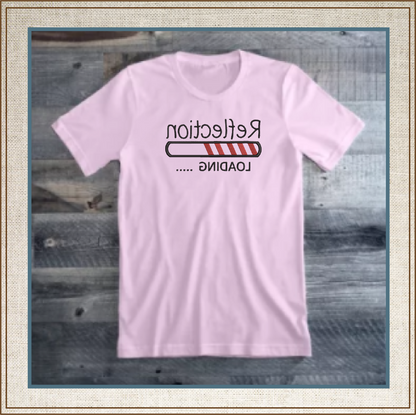 Reflection Loading Machine Embroidery Design | Funny Tech-Inspired Saying | Humorous Mirror Image Embroidery | 6 Sizes (0593)