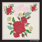Roses Machine Embroidery Design – Red Floral Bouquet, Garden Flowers Pattern, 6 Sizes (1034)