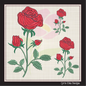 Roses Machine Embroidery Design – Single Red Rose Embroidery – Red Roses Garden Design – 6 Sizes (1036)