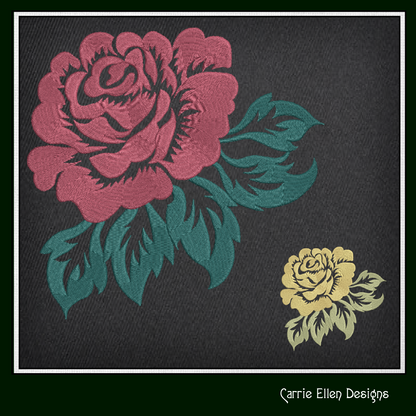 Roses Machine Embroidery Design – Floral Bouquet Embroidery – Red Roses Garden Design – 6 Sizes (1037)