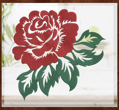 Roses Machine Embroidery Design – Floral Bouquet Embroidery – Red Roses Garden Design – 6 Sizes (1037)