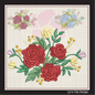 Roses Machine Embroidery Design – Floral Bouquet with Red Roses Garden, 6 Sizes (1038)