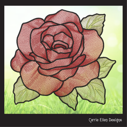 Roses Machine Embroidery Design | Red Roses Floral Bouquet Embroidery | Garden Flower Embroidery Design | 6 Sizes (1039)