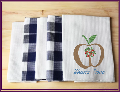 Rosh Hashana Machine Embroidery Design – Shana Tova Jewish New Year Pattern – Judaica Holiday Embroidery – 8 Sizes (0160)