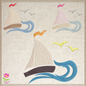 Sailboat Machine Embroidery Design | Coastal Beach Sailing Pattern | Ocean Waves Nautical Embroidery | 6 Sizes (0540)