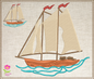 Sailboat Machine Embroidery Design | Schooner on the Ocean Stitch File | Coastal Beach Transportation Pattern | 8 Sizes (0653)