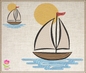 Sailboat at Sunset Machine Embroidery Design | Kids Nautical Embroidery Pattern | Baby Bib, Onesie, Towel Design | 6 Sizes (0654)