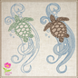 Sea Turtle Machine Embroidery Design – Ocean Tortoise Set, Animal Marine Embroidery, 2 Trending Designs, 4 Sizes Each (0475)