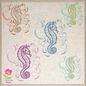 Seahorse Machine Embroidery Design – Ocean Sea Life Marine Animal Stitch File, 4 Sizes (0302)