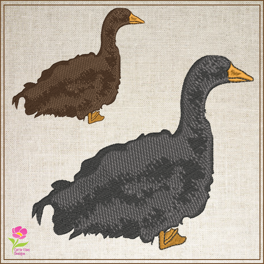 Sebastopol Goose Machine Embroidery Design | Feathered Goose Silhouette | Duck and Bird Embroidery Pattern | 6 Sizes (0749)