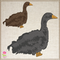 Sebastopol Goose Machine Embroidery Design | Feathered Goose Silhouette | Duck and Bird Embroidery Pattern | 6 Sizes (0749)