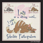 Lazy Cat Selective Participation Machine Embroidery Design Saying – Funny Sleepy Kitty, Grumpy Cat Quote, 8 Sizes (1012)