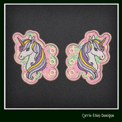 Unicorn Shoe Wing Machine Embroidery Design – Magical Unicorn Wing Charms for Shoes and Boots – In The Hoop Design (4x4 & 5x7 Hoop) (1387)