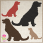 Sitting Dog Silhouette Machine Embroidery Design | Pet Animal Embroidery Design | 4 Sizes (0579)