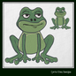 Sitting Frog Machine Embroidery Design – Cute Cartoon Frog Pattern – 6 Sizes (1584)