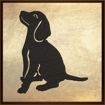 Sitting Puppy Silhouette Machine Embroidery Design | Dog Embroidery Pattern | Cute Animal Embroidery Design | 4 Sizes (0575)