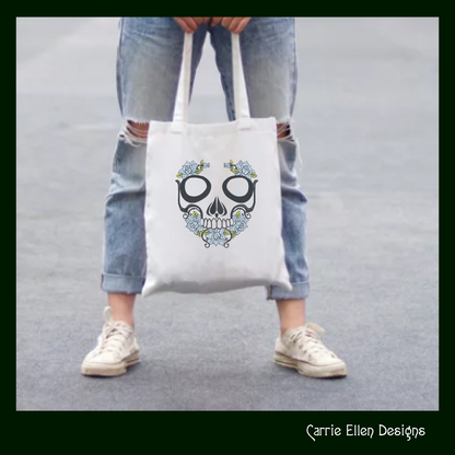 Skull with Roses Machine Embroidery Design | Sugar Skull Day of the Dead Pattern | Dia de Los Muertos Embroidery | 6 Sizes (1041)