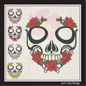 Skull with Roses Machine Embroidery Design | Sugar Skull Day of the Dead Pattern | Dia de Los Muertos Embroidery | 6 Sizes (1041)