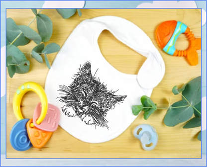 Sleepy Kitten Machine Embroidery Design | Kitten Face Sketch | Pet Cat Embroidery | Cute Animal Design | 6 Sizes (0320)